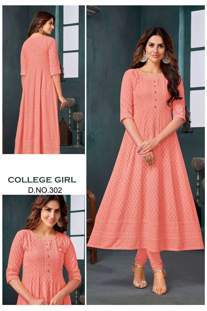 COLLEGE GIRL DESIGNER RAYON KURTI 