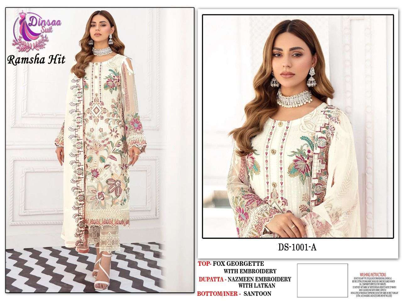 dinsaa ramsha hit vol 1 series 1001 heavy faux georgette suit