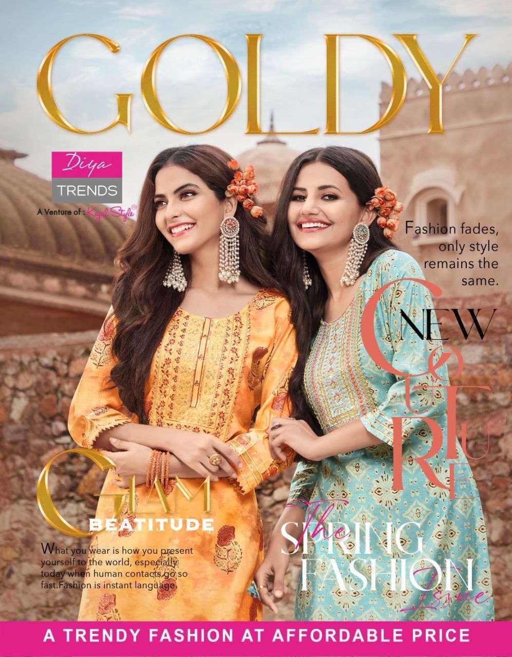diya trends goldy vol 1 series 1001-1010 chanderi kurti 