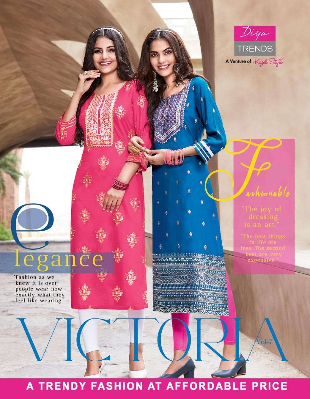 DIYA TRENDS VICTORIA VOL 7 DESIGNER RAYON KURTI 