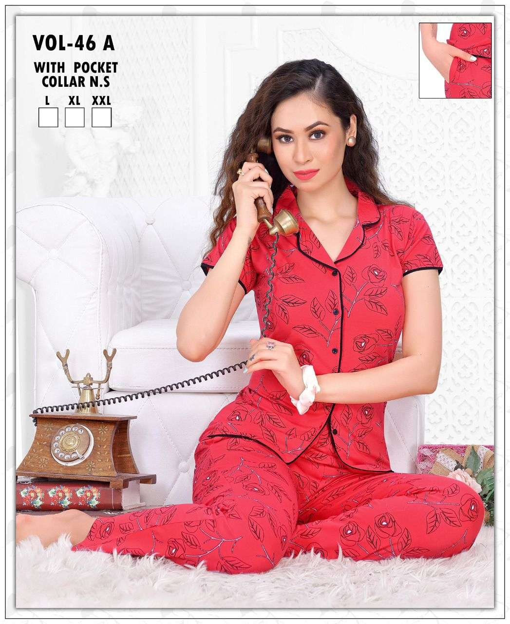 fashion talk vol-46A heavy shinker hosiery cotton night suit 