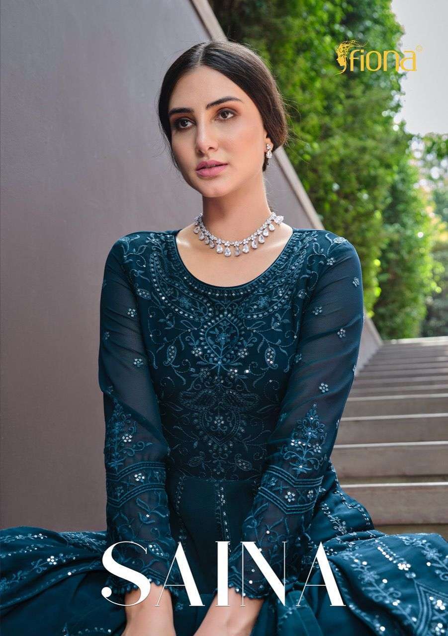 fiona saina series 51121-51124 georgette kurti with dupatta