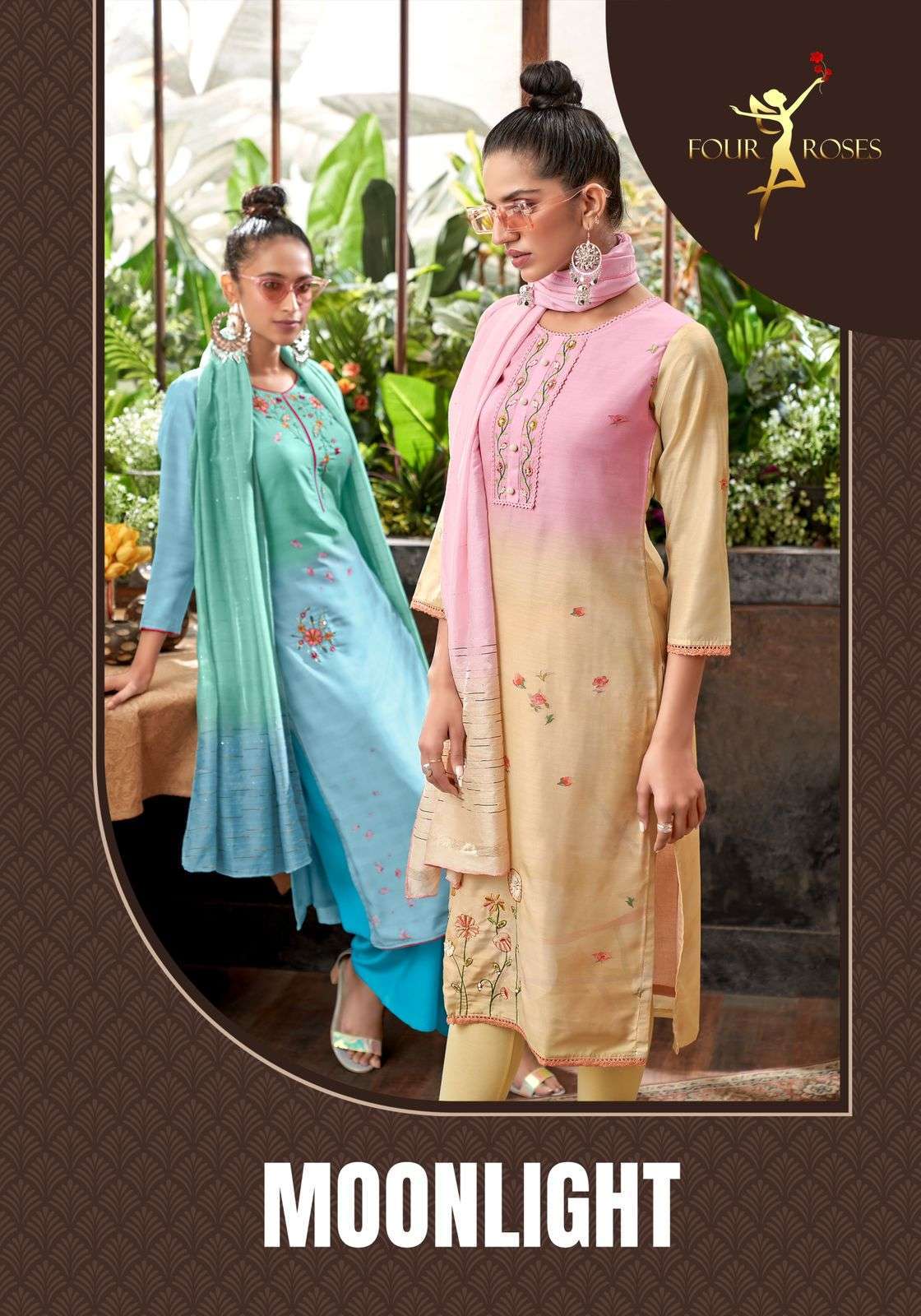 four roses moonlight series 1001-1004 pure muslin readymade suit 