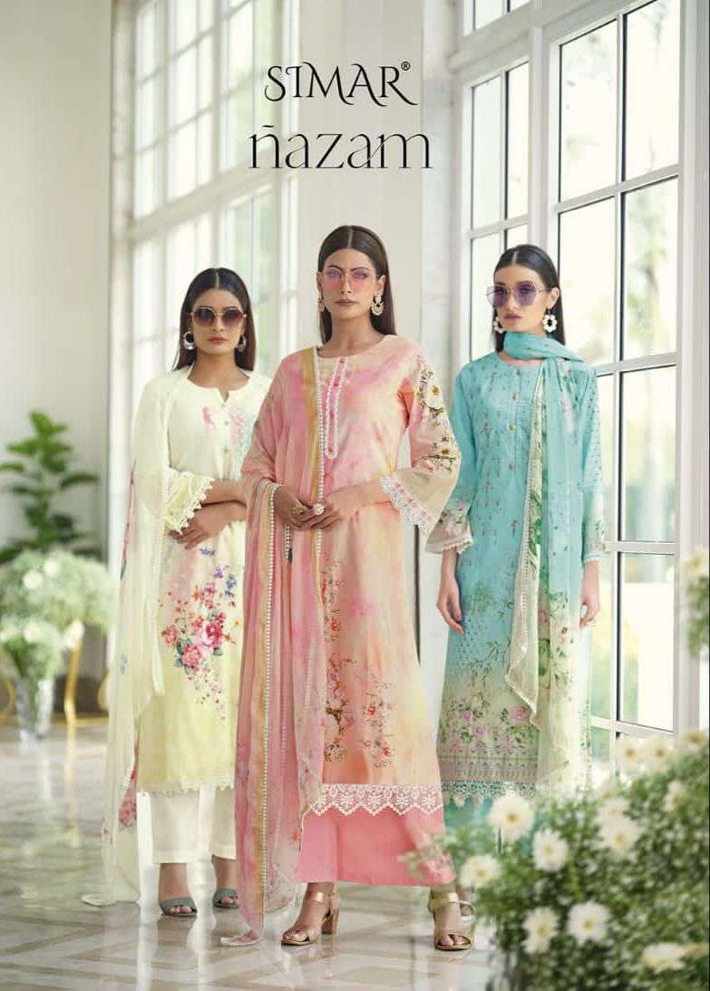 glossy nazam series 927-932 viscose muslin suit 