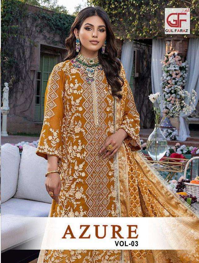 gul faraz azure vol 3 series 510 faux georgette suit 
