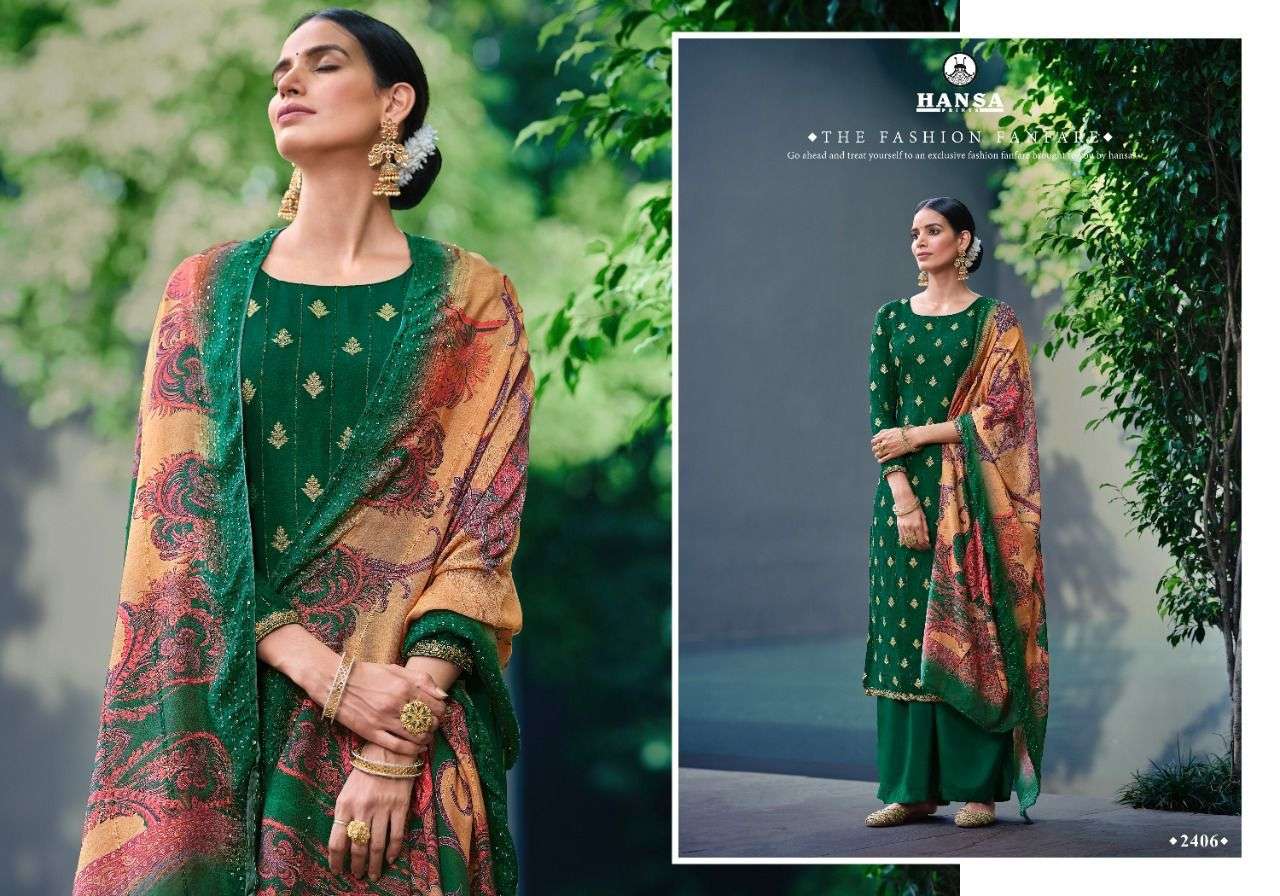 HANSA ANAAYA DESIGNER DOLA JACQUARD SUIT 