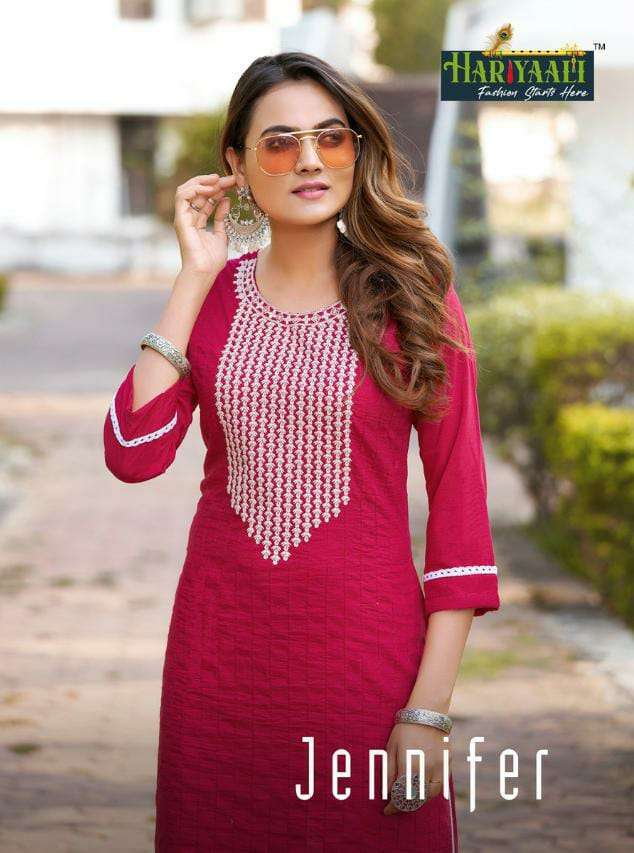 hariyaali jennifer series 1001-1009 chinon kurti with pant