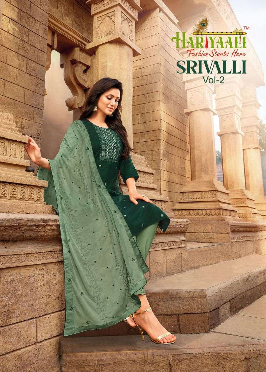 hariyaali srivalli vol 2 series 2304-2312 viscose readymade suit
