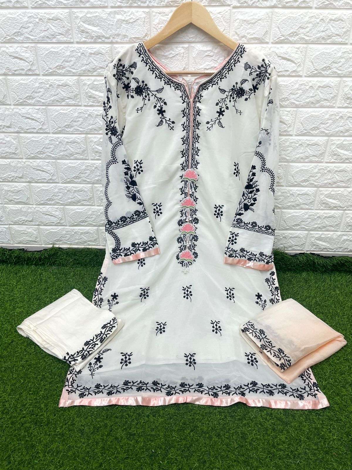 haya 1016 faux georgette readymade suit