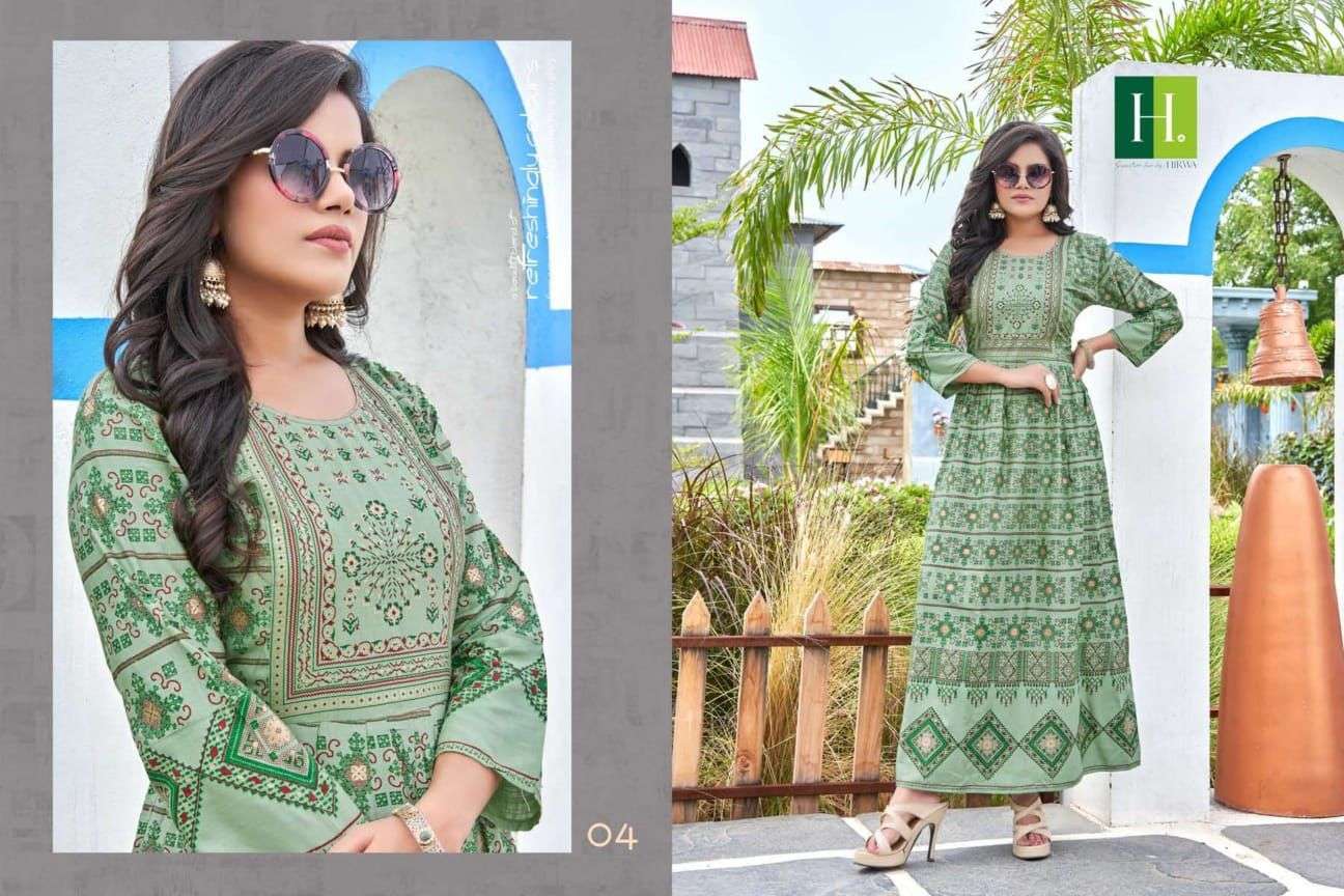 hirwa supriya vol 1 series 01-10 heavy rayon slub kurti
