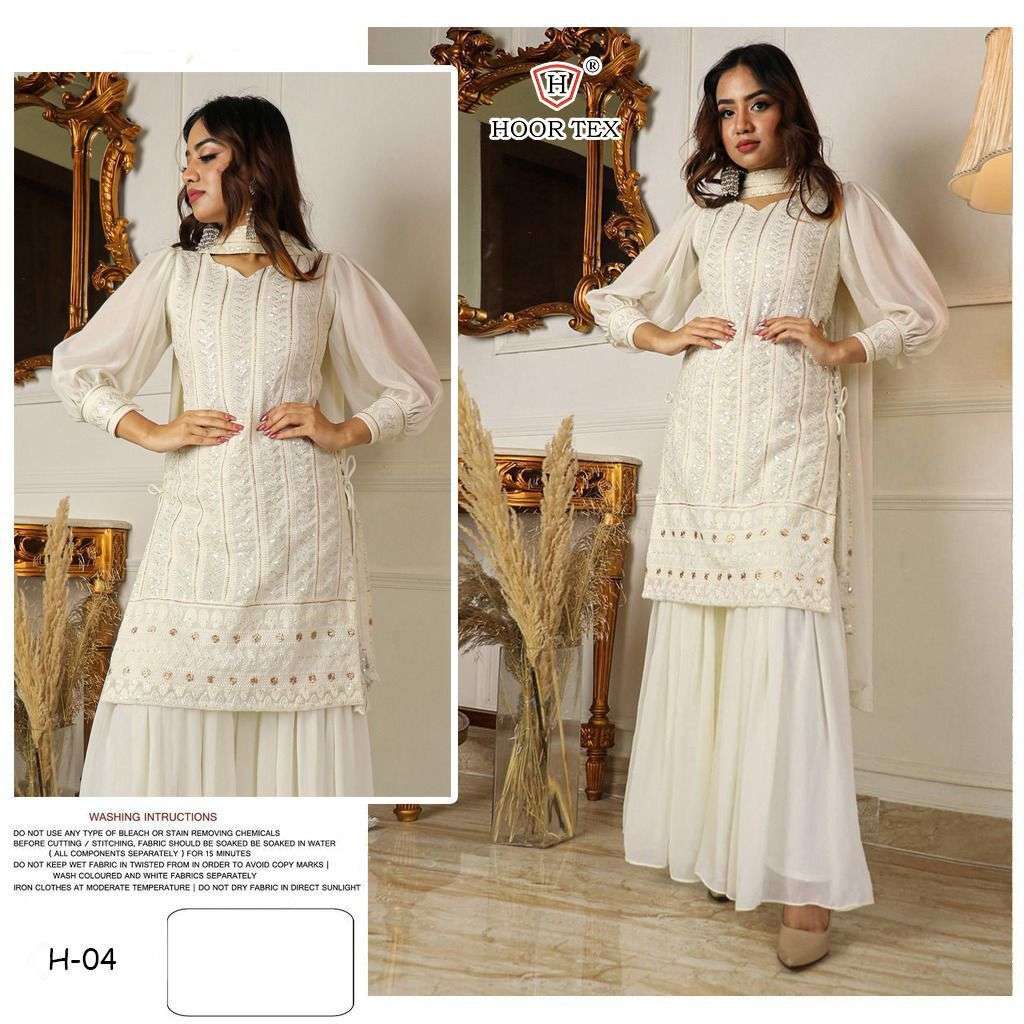 HOOR TEX H-04 DESIGNER FAUX GEORGETTE SUIT