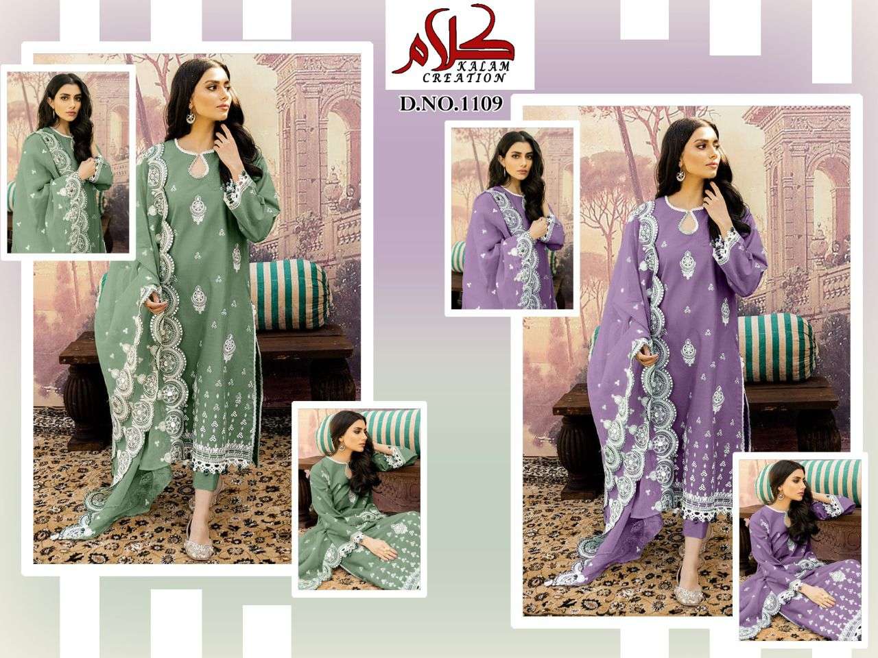 KALAM CREATION 1109 DESIGNER FAUX GEORGETTE READYMADE SUIT 