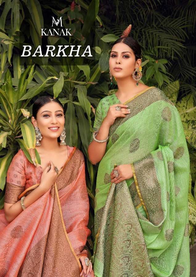kanak sarees barkha series 1001-1008 linen cotton saree