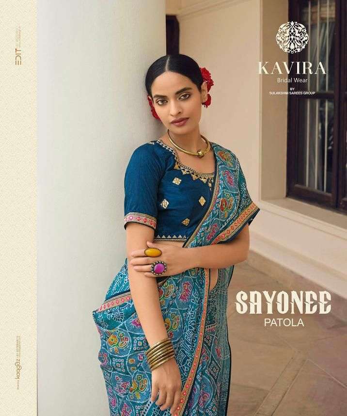 KAVIRA SAYONEE PATOLA DESIGNER CHINON SAREE 