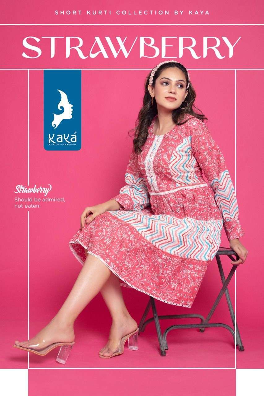 kaya kurti strawberry series 01-06 pure cotton western top 