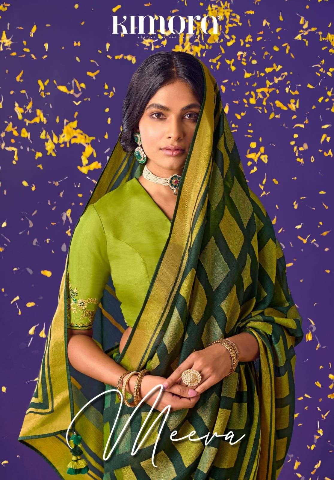 KIMORA MEERA VOL 6 DESIGNER SOFT BRASSO SILK SAREE 