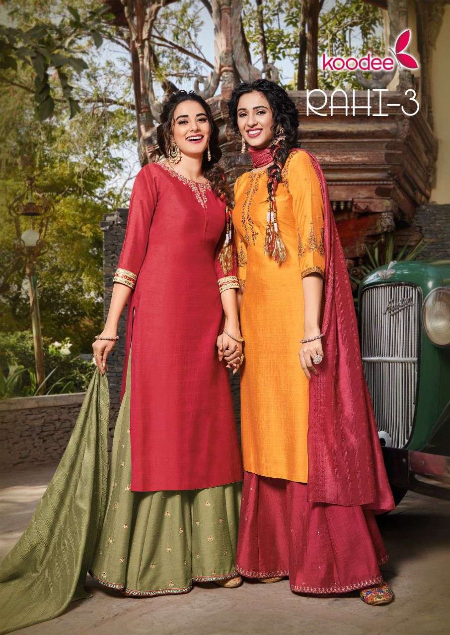 koodee rahi vol 3 series 6085-6090 pure viscose slub readymade suit 