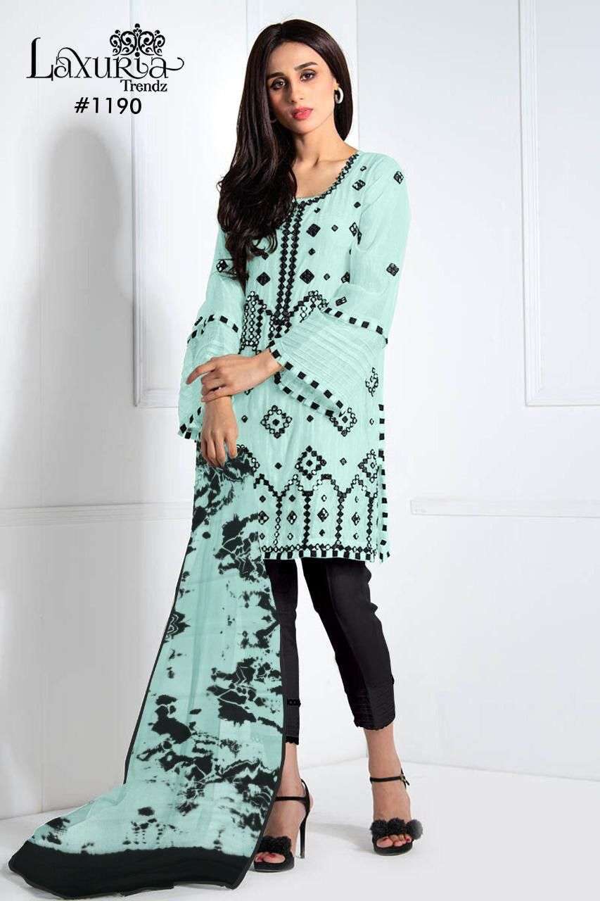 laxuria d no 1190 faux georgette readymade suit