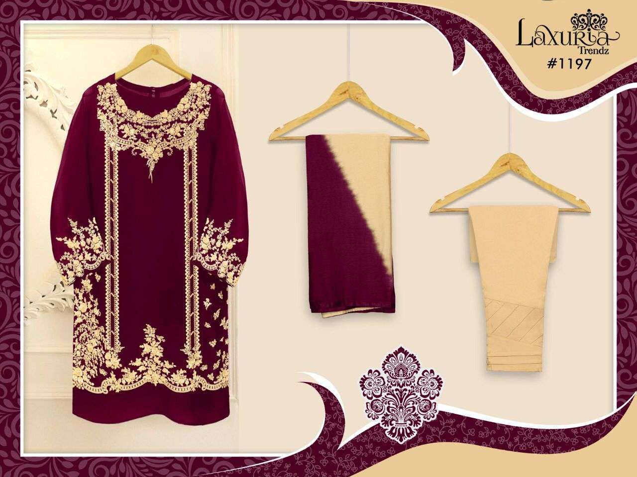 laxuria d no 1197 faux georgette pakistani suit