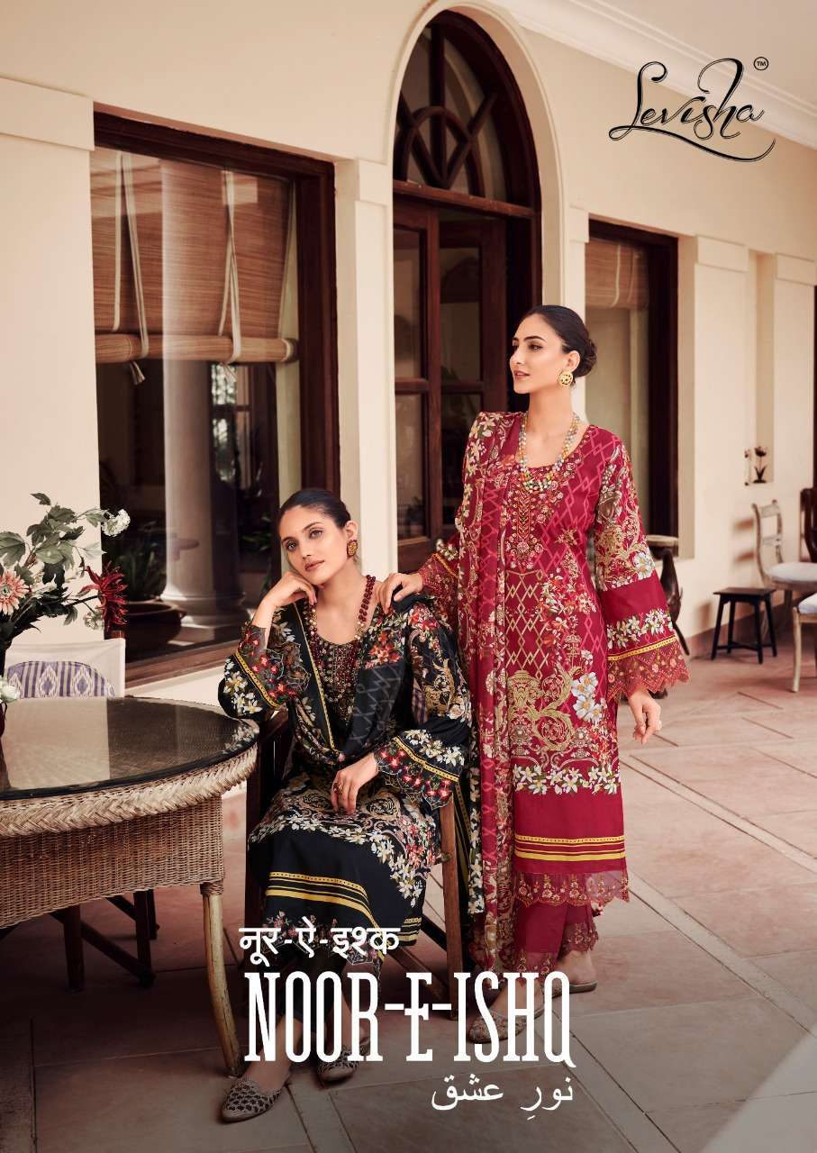 levisha noor e ishq series 1013-1020 cambric cotton suit 