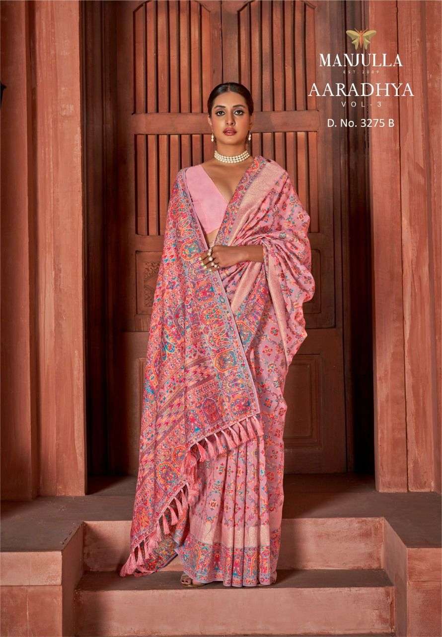 MANJULA AARADHYA VOL 3 DESIGNER PASHMINA SILK SAREE 