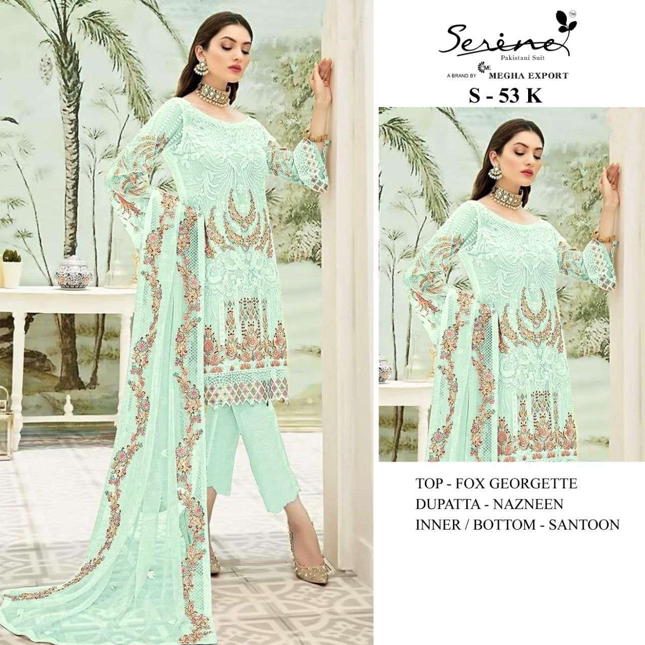 megha exports serene S-53 faux georgette suit 