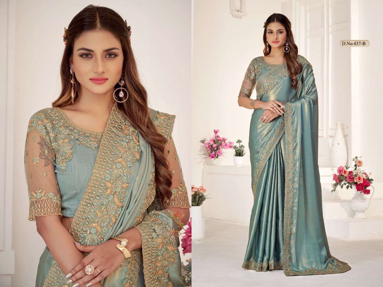 mehak saree saniya 437 colour satin silk saree