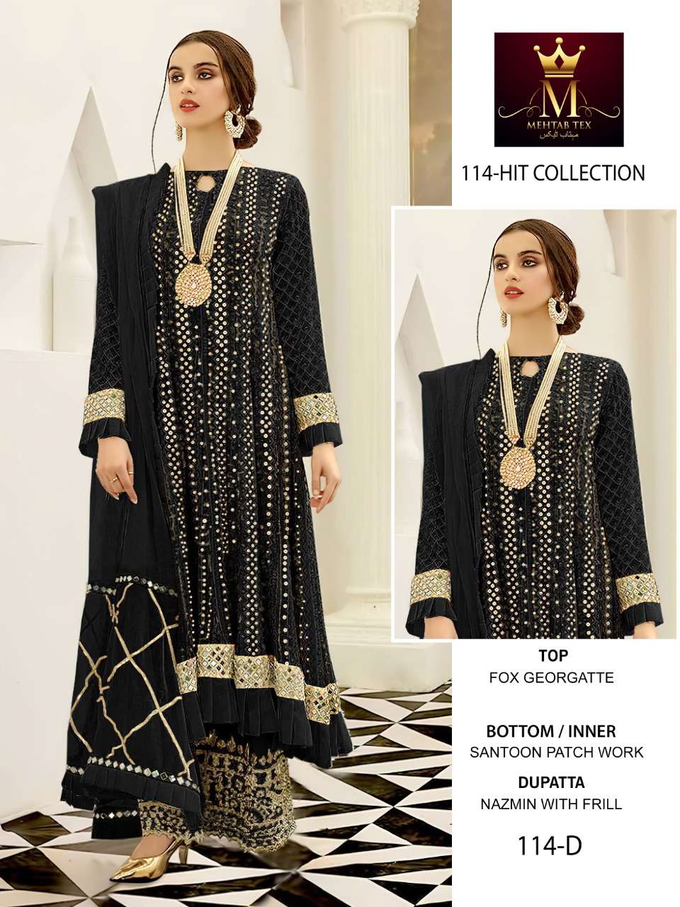 MEHTAB TEX 114 DESIGNER GEORGETTE SUIT