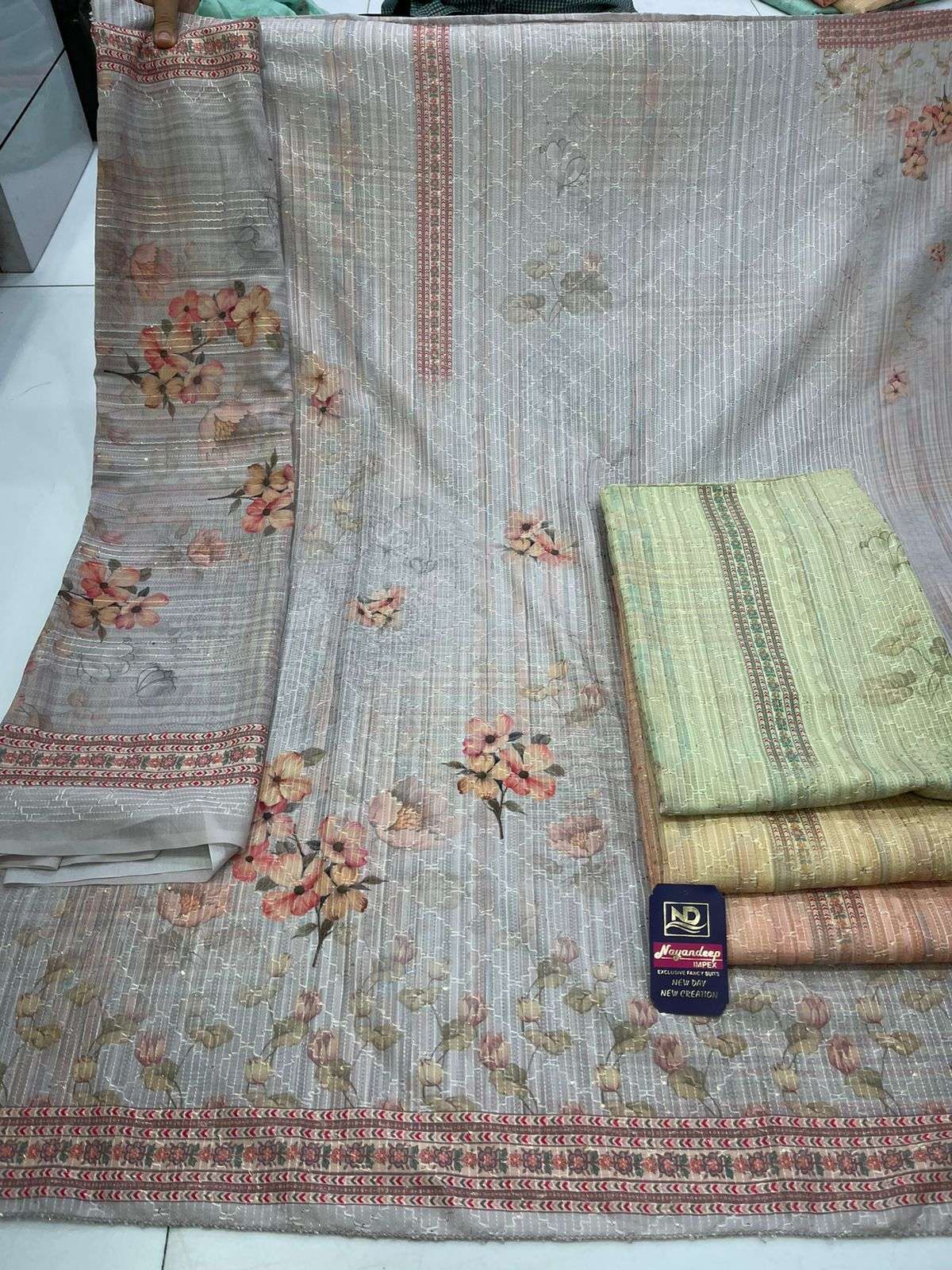 midway pure muslin crochet printed fancy salwar kameez
