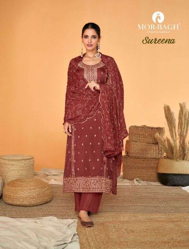 mor bagh sureena series 9330-9335 premium muslin silk suit