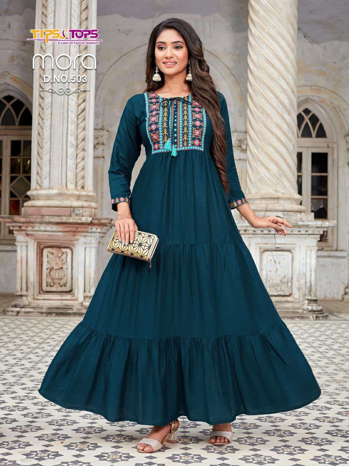 MORA VOL 5 DESIGNER HEAVY RAYON SLUB KURTI 