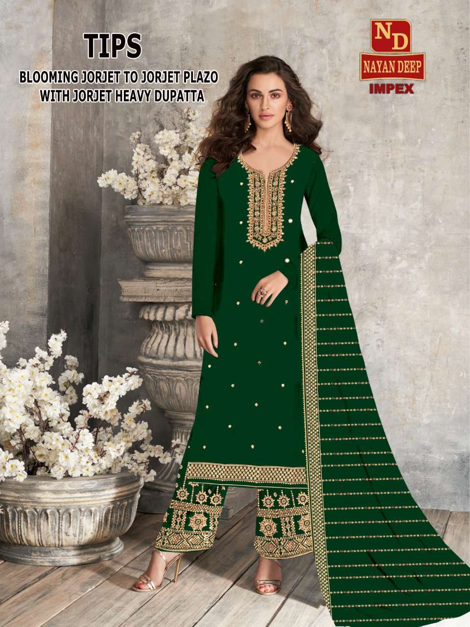 nayandeep impex tips blooming georgette suit