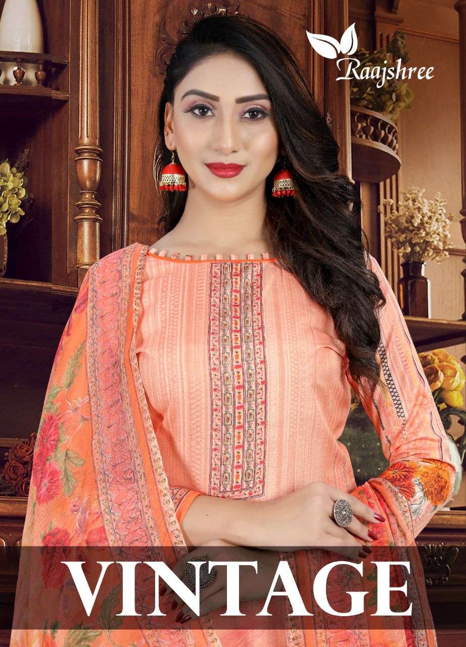 Raajshree Vintage Vol-1 By SSC Soft Cotton Neck Designing suit