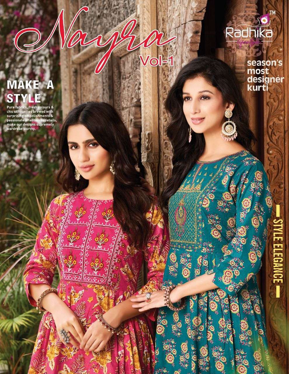 radhika lifestyle nayra vol 1 series 1001-1006 cotton kurti