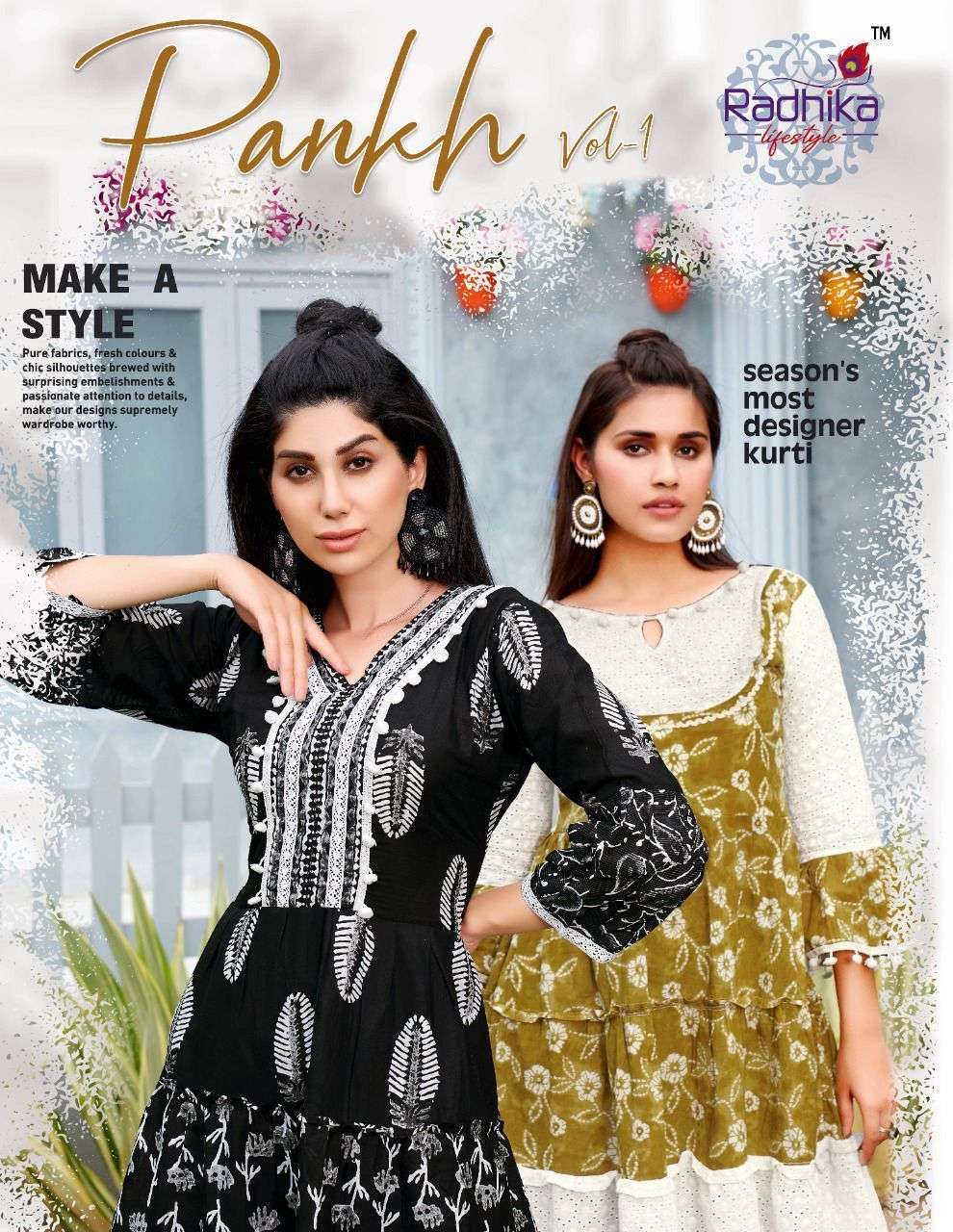 Radhika lifestyle Pankh vol 1 series 1001-1006 mul cotton kurti