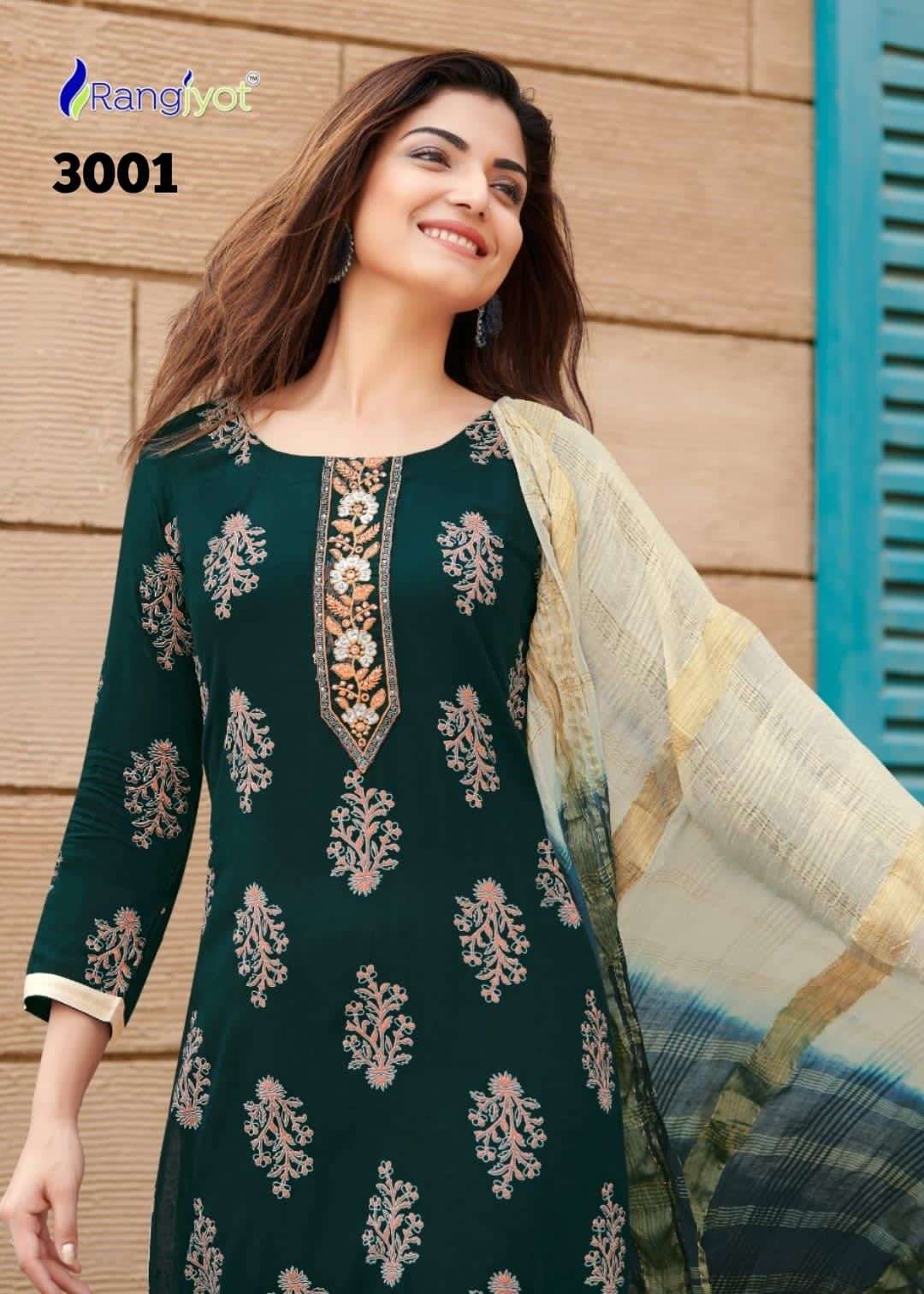 RANGJYOT RANGMAYA VOL 3 DESIGNER 14 KG RAYON READYMADE SUIT 