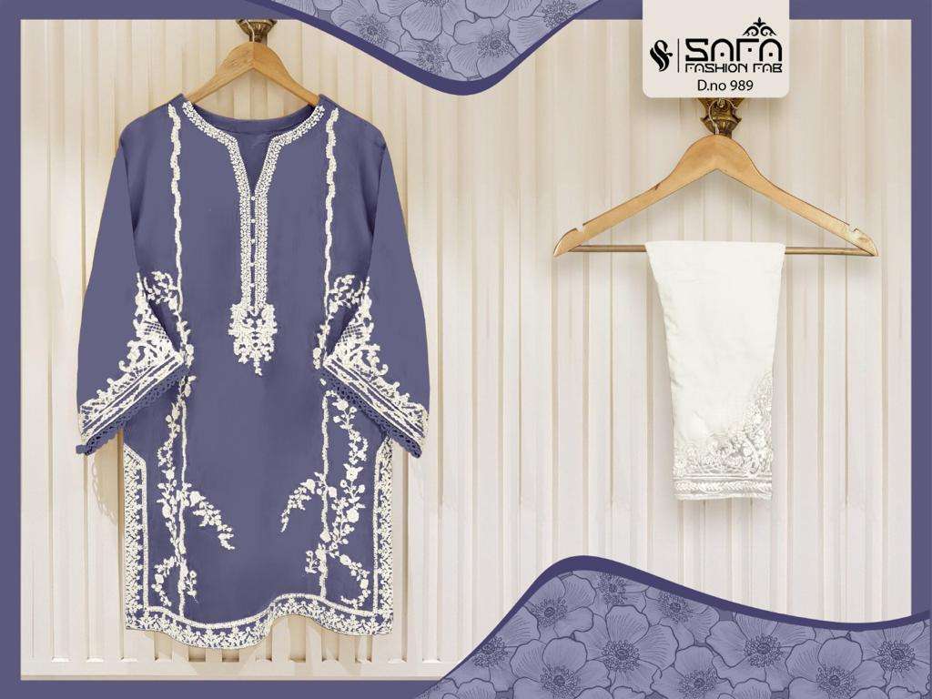 SAFA FASHION FAB SF-989 DESIGNER PURE GEORGETTE SUIT 