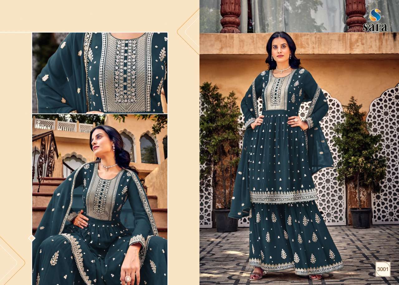 sara trendz sayara kurti with garara botton & dupatta