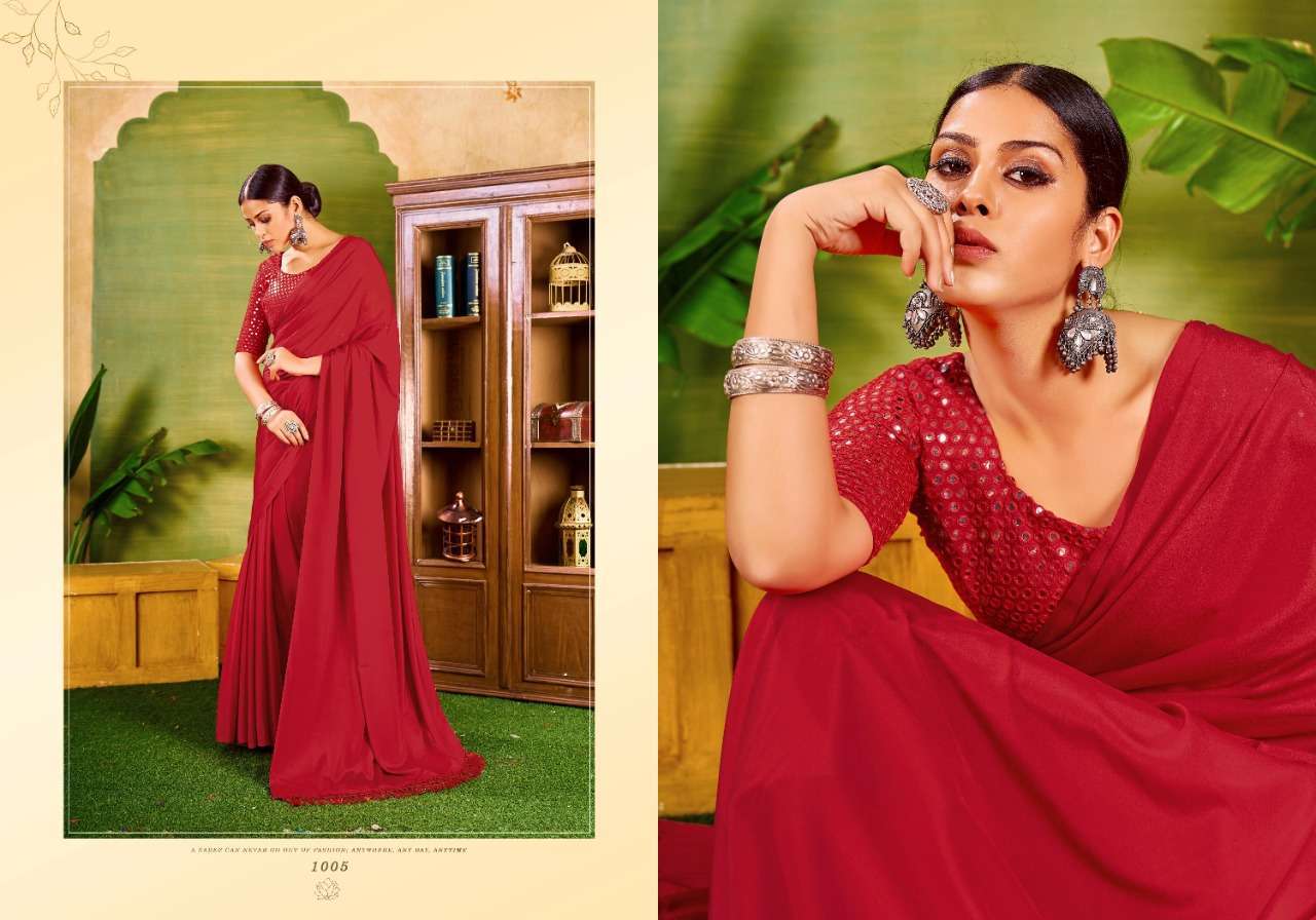 saroj femina series 1001-1008 crape silk saree