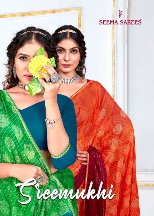 seema saree sreemukhi series 1001-1008 sai chiffon saree