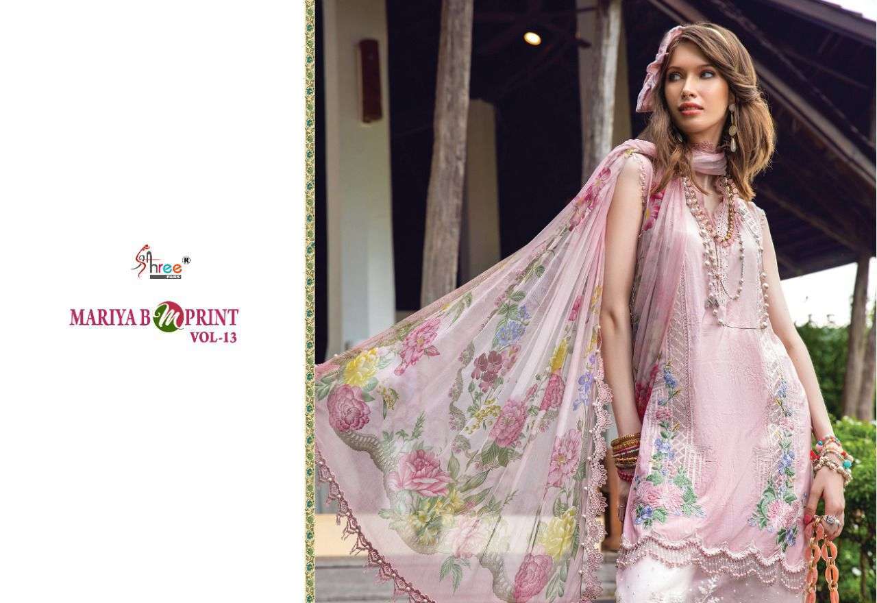 shree fabs maria b mprint vol 13 series 2291-2298 pure cotton suit