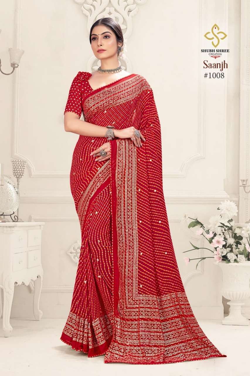 shubh shree creation saanjh weightless sarees latest design