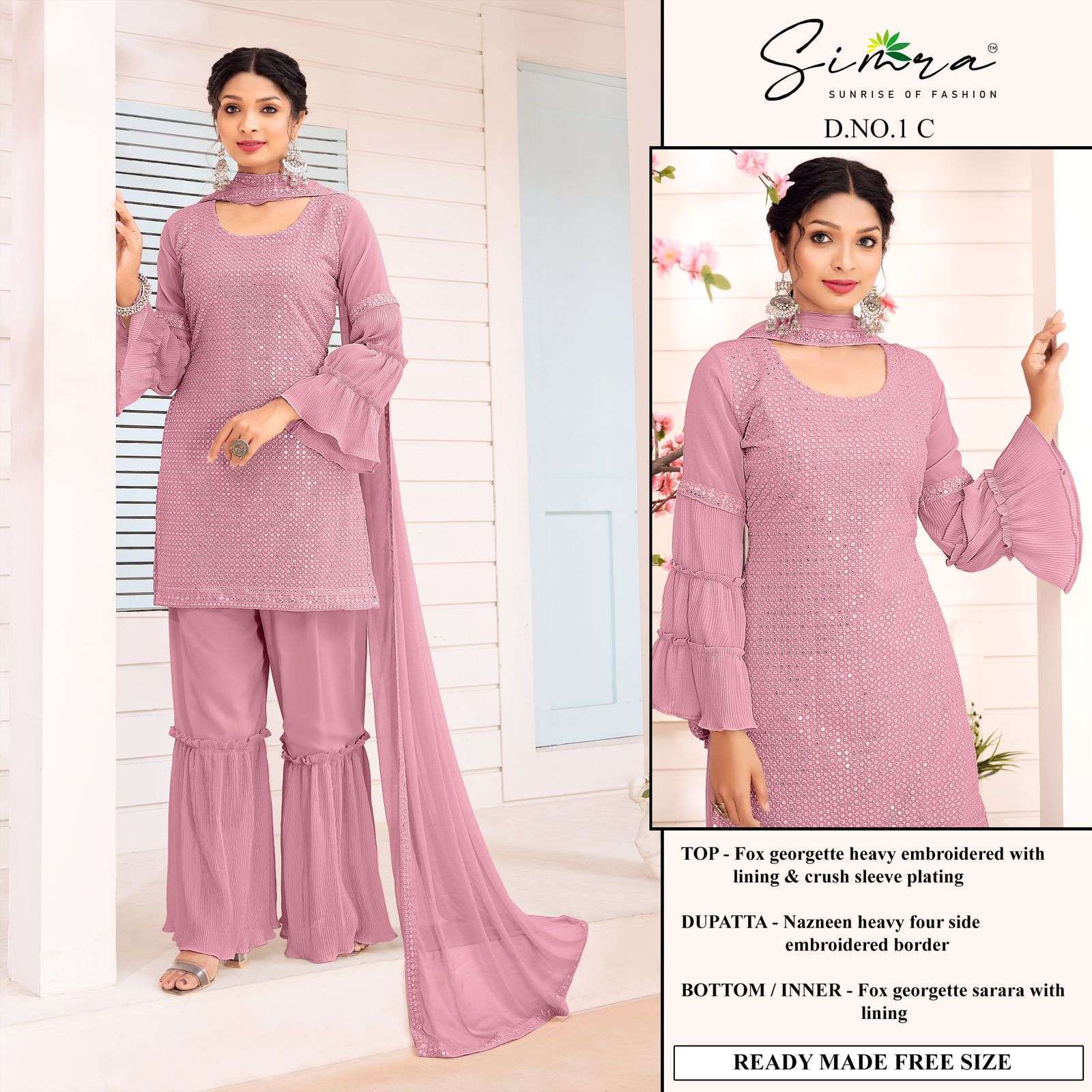 simra series 01 faux georgette readymade suit