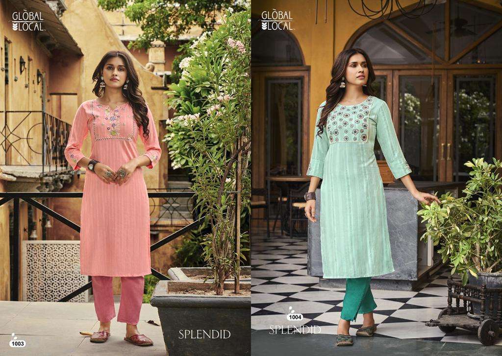 splendid by global local rayon embroidery fancy kurtis