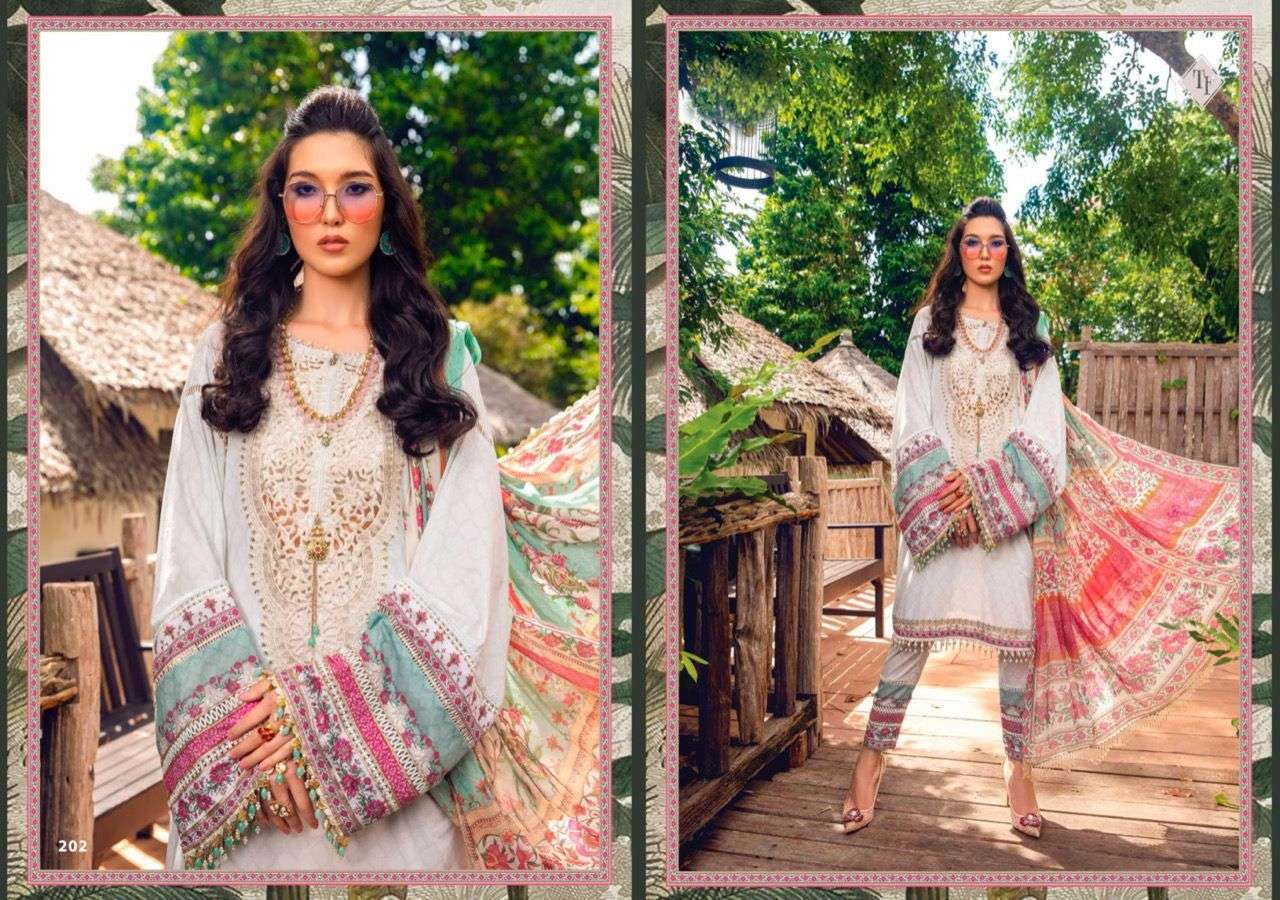 tanishk fashion m print maria b series 201-206 pure cambric suit