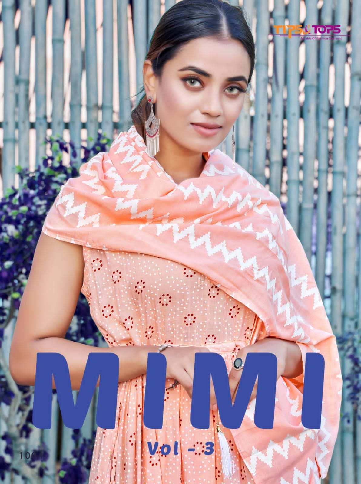 tips & tops mimi vol 3 Heavy Rayon Slub Print long gown