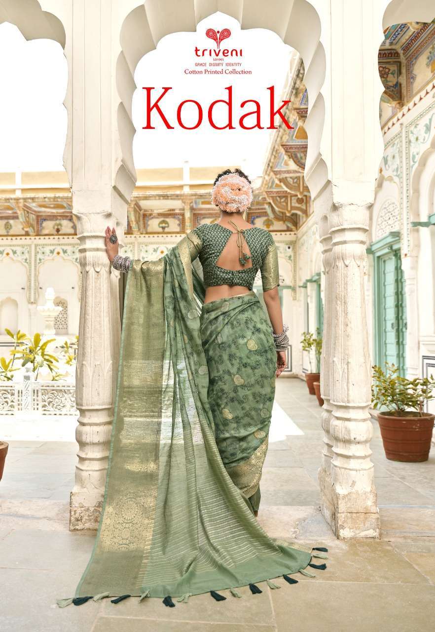 Triveni kodak series 15531-15538 cotton printed saree