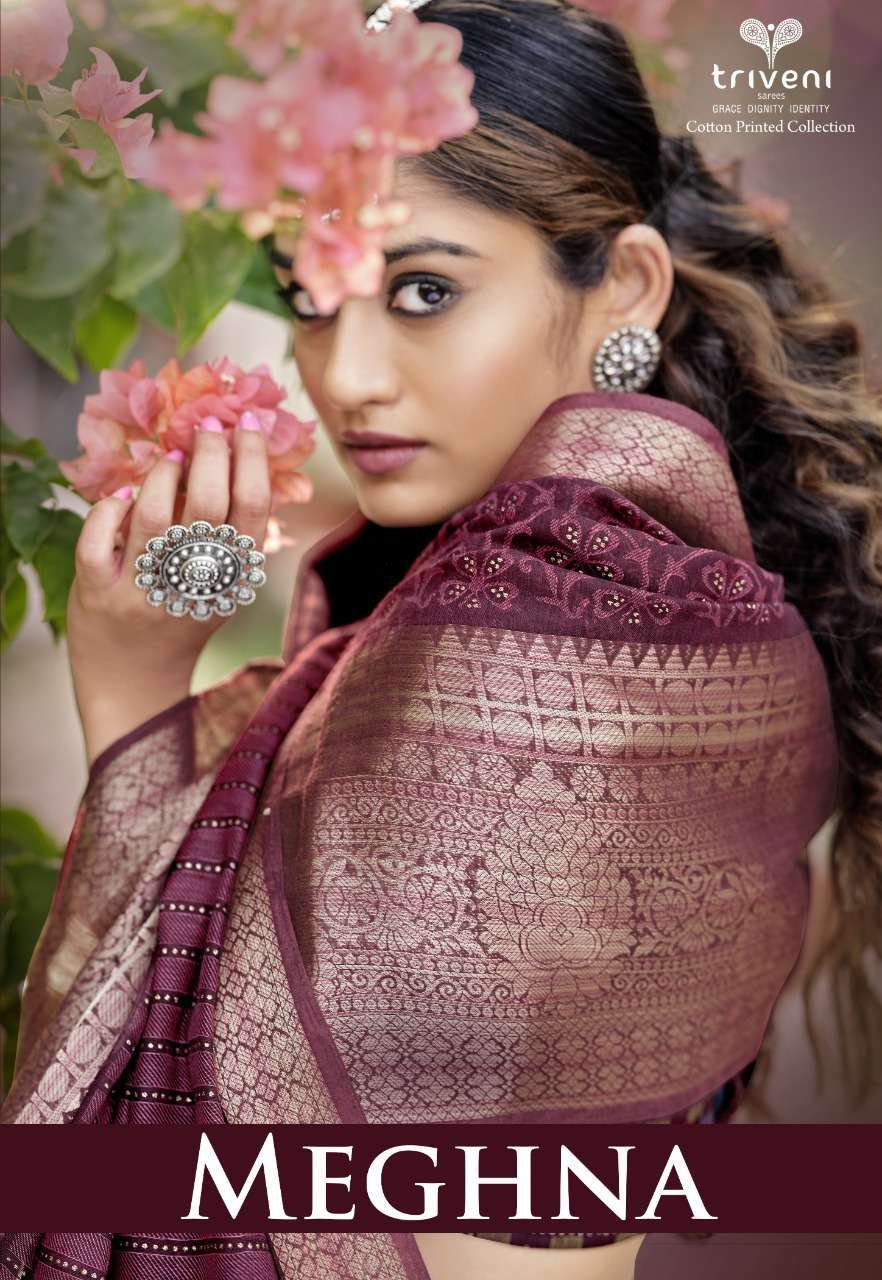 triveni meghna series 15581-15588 cotton printed saree