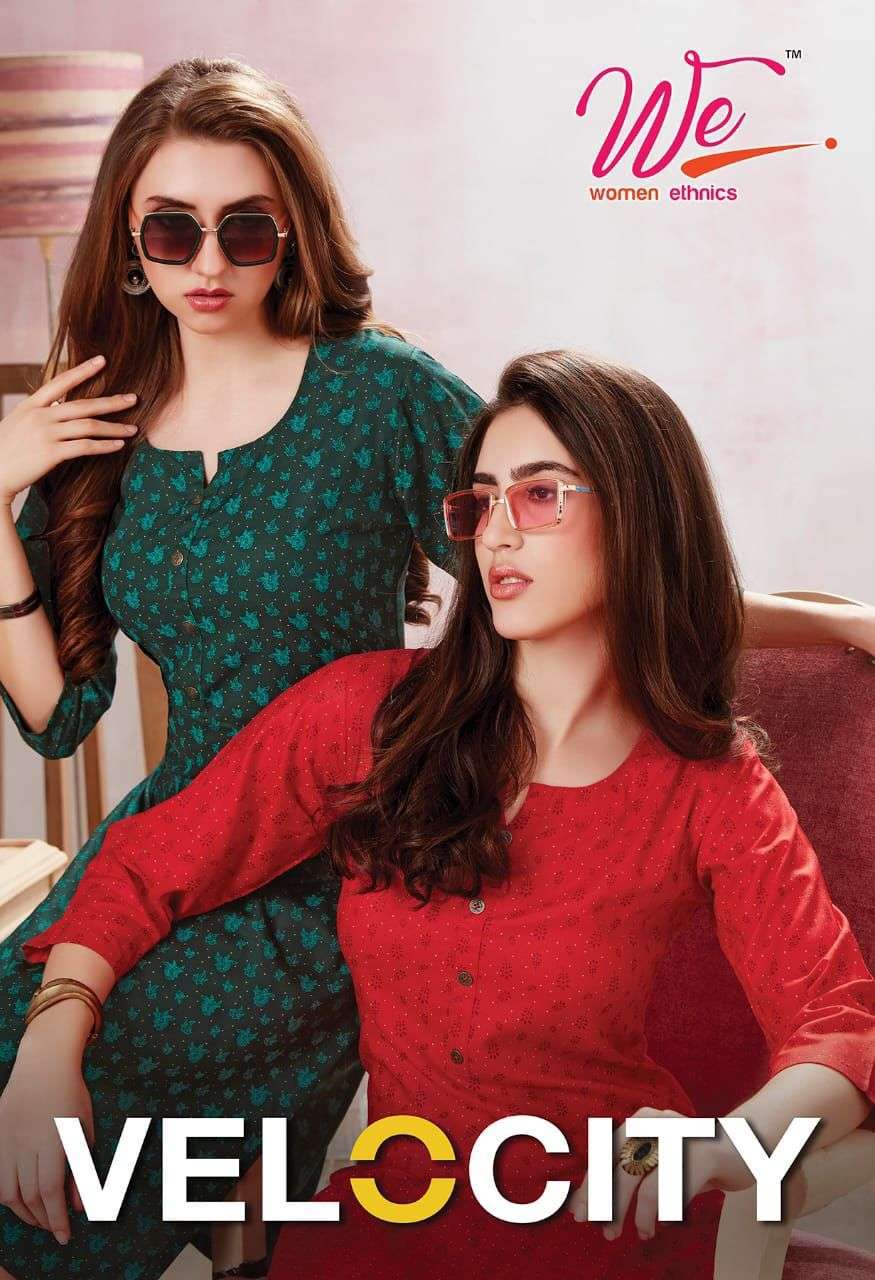 we velocity series 3701-3708 rayon print kurti 