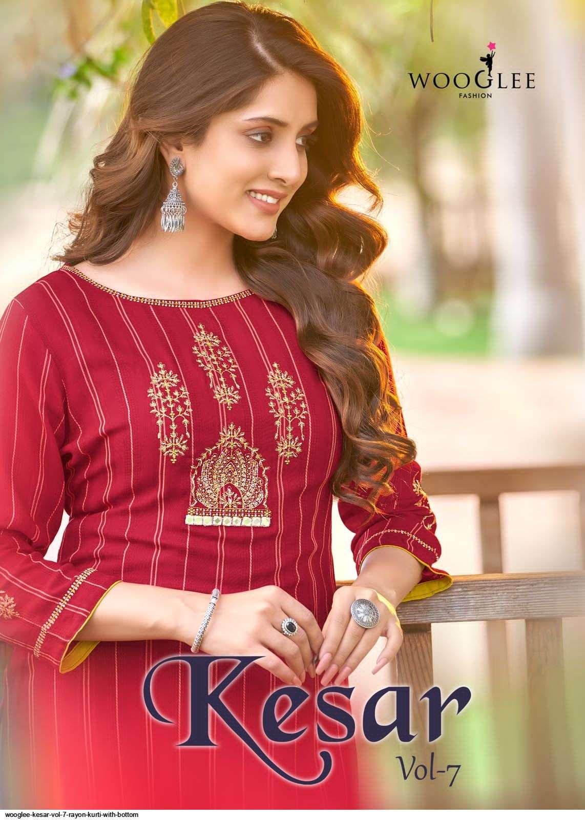 wooglee kesar vol 7 series 6043-6048 rayon lurex kurti